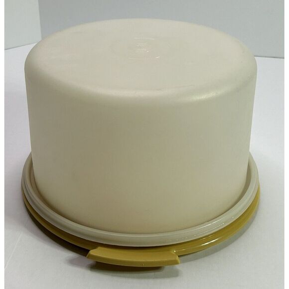 Vintage Tupperware Classic YELLOW round Cake Carrier 10" - Picture 4 of 16